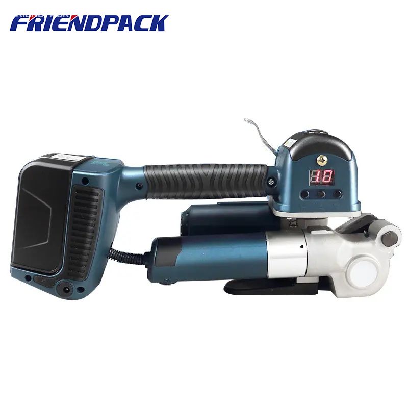 DD19A PET PP Portable Hand Electric Handheld Plastic Strapping Tool High Tensioner Strapping Banding with 2 Batteries
