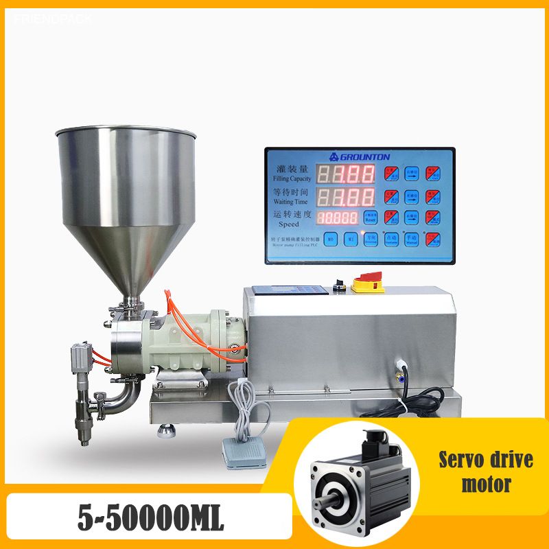 Automatic Desktop Single Head Rotor Pump Rotary Bottle Food Jam Cream Paste Cosmetic Filling Machine