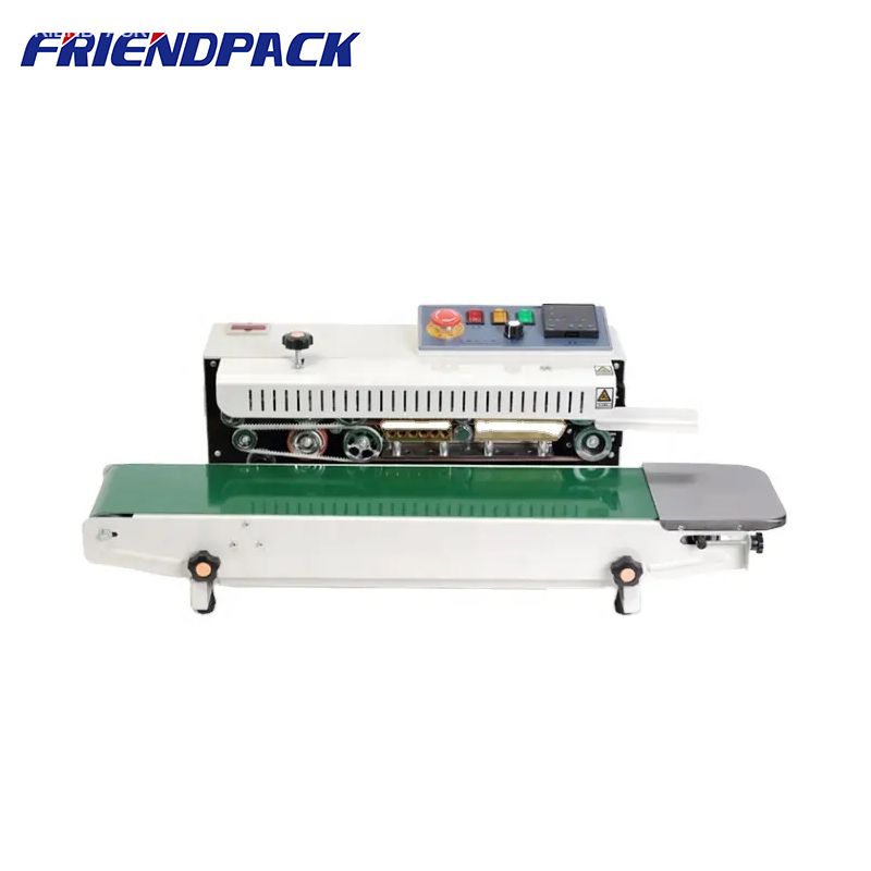 FR900 Automatic Horizontal Continuous Band Sealer Sealing Machine Plastic Bag Band Packing Sealer