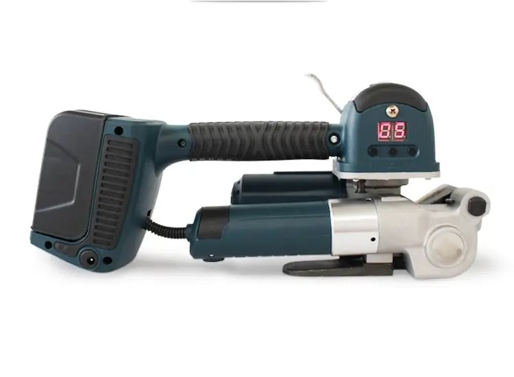 DD19A PET PP Portable Hand Electric Handheld Plastic Strapping Tool High Tensioner Strapping Banding with 2 Batteries