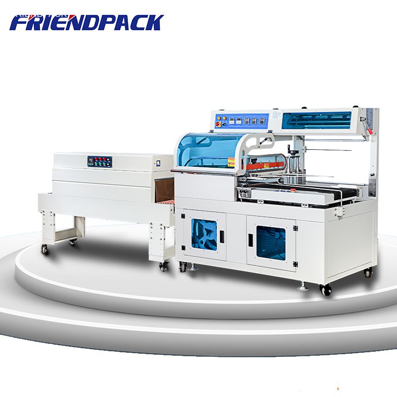 FQL450 L Bar Cutting And Shrinking Machine Automatic Film Packing Shrink Tunnel Heat Wrapping Machine for Box Cans Bags Book