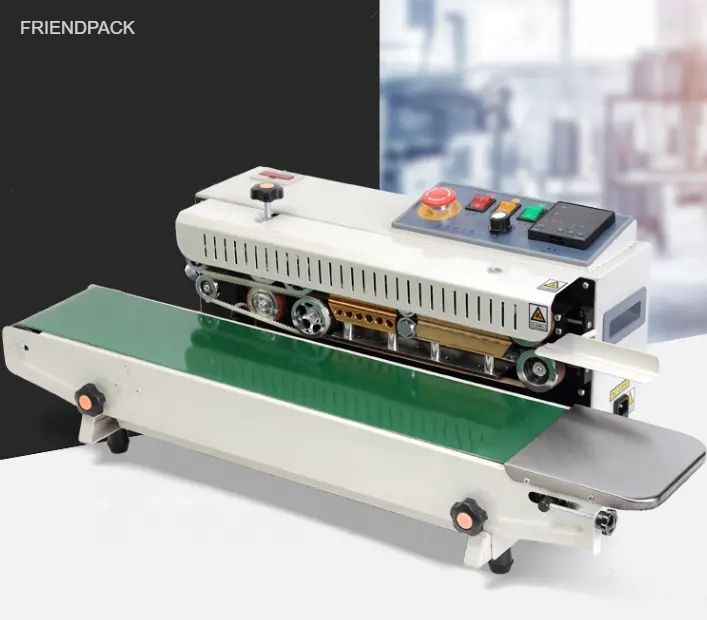FR900 Automatic Horizontal Continuous Band Sealer Sealing Machine Plastic Bag Band Packing Sealer