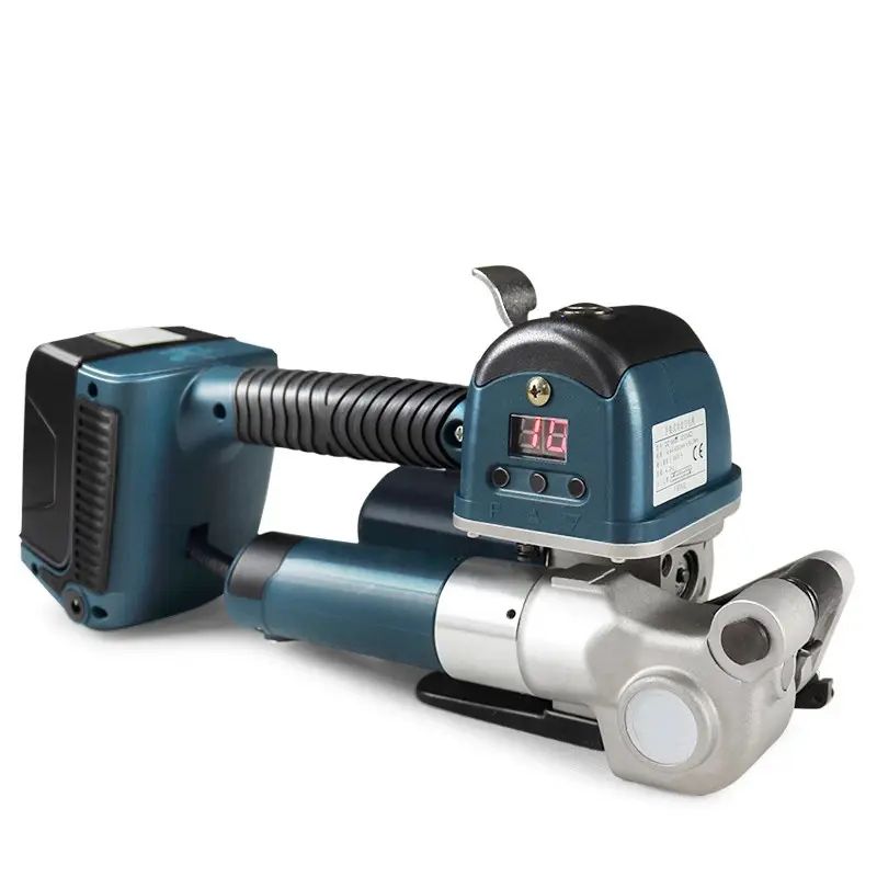 DD19A PET PP Portable Hand Electric Handheld Plastic Strapping Tool High Tensioner Strapping Banding with 2 Batteries